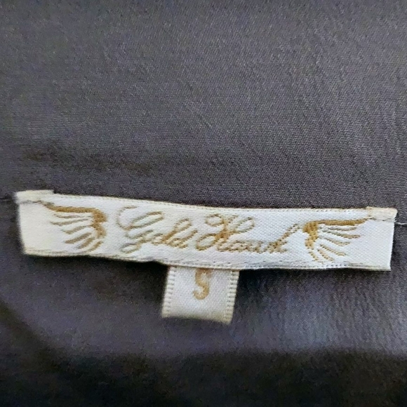 Gold Hawk Asymmetrical Silver Silk Top NWOT - Picture 4 of 6